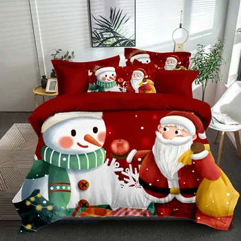 Santa Claus Tištěné Šidítko Ložní Prádlo Set Sněhulák Vánoční Peřinu Vysoce Kvalitní Deka Kryt