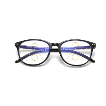 Seemfly Anti-blue Light Progresivní Multifokální Brýle na Čtení Ženy&Muži Klasický Čtvercový Rám Presbyopie Brýle S+1.0+4.0