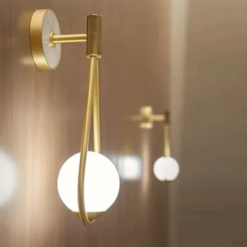 Severské moderní zlaté nástěnné svítidlo světlo luxusní jednoduchá ložnice noční lampa uličky koridoru lampa obývací pokoj, TV pozadí nástěnné svítidlo