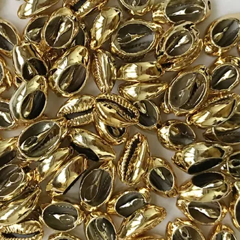 Shell Kouzlo Přívěsky Zlaté Ulity Mořského Plže Zelené Zlato Cowry Konektory, Silver-Plate Cowry Skořápky Kámen pro Šperky DIY Tvorby