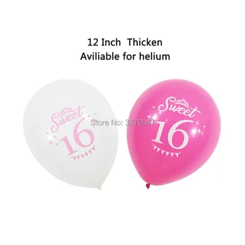 Sladké 16 narozeniny bannery 16. narozeniny, party dekorace sweet 16, tištěné balónek číslo 16 ballon sad dívka narozeniny koule