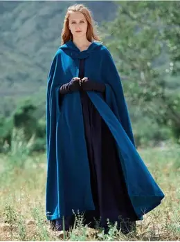 Středověký Plášť S Kapucí Kabát Tenké Ženy Vintage Gothic Cape Kabát Dlouhý Příkop Kabát 2019 Ženy Halloween Cosplay Kostým, Plášť