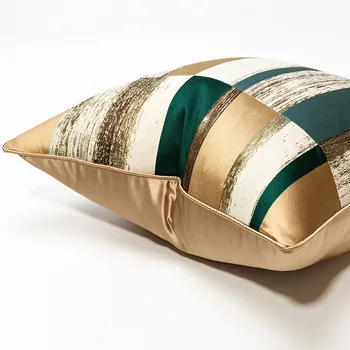 Světlo luxusní zlaté barvy odpovídající pohovka dekorativní polštář kryt zelené kostkované home hotel bed polštář kryt židle office povlak na polštář