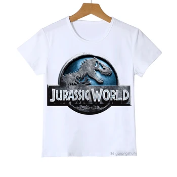 T-shirt pro kluky, dívky, Jurský park/svět grafické trička chlapci dívky děti oblečení Dinosaur zvířecí tisk t tričko camisetas topy