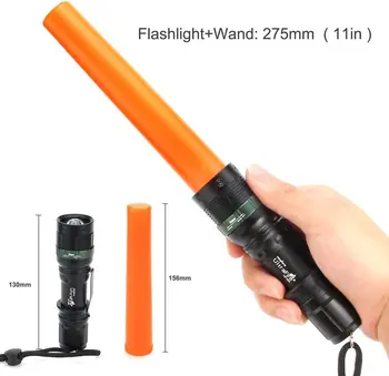 Taktické Oslnění Flashlightwith Strobe Režim Poutko na Krk Použití 18650 Baterie, Signál Provozu Hůlka LED Svítilna Rotační Zoom