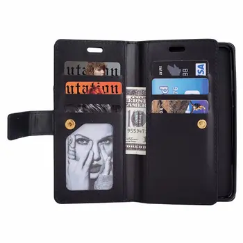 Telefon Hoesje Coque Kryt Pouzdro pro Huawei Mate 10 Lite Pro 9 S Luxusní PU Kůže 9 Karty Kapsa Flip Wallet Zip skladovací vak