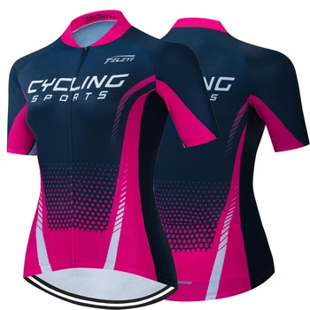 Teleyi Ženy cyklistický dres 2021 Nového cyklu oblečení topy krátký rukáv CoolMax MTB vetement femme Světlé barvy sportovní oblečení