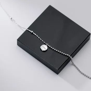 Trustdavis Minimalistický 925 Sterling Silver Módní Štěstí Korálky Řetěz Náramky Pro Ženy Valentine Den Dárek Šperky D1148