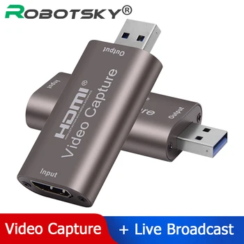 USB 3.0 HDMI Video zachytávací Karty Nahrávání Hry Box 4K 1080P USB Audio a Video pro Počítače, Videokamery Kamera Live Streaming