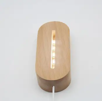 USB Dřevěné Stolní Lampa Led Světlo, Základna, Kabel USB Přepínač Moderní Noční Světlo Akrylové 3D Led Noční Lampa Sestaven Základní