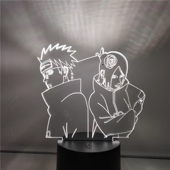 USB Stolní Lampa Naruto Shippuden Konan Pein Anime 3D Iluze, Světlo, Děti Ložnice Domácí Dekorativní Lampa LED Lampa Chlapce Dárek