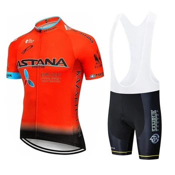 V létě 2019 Astana Cycling Jersey červená Sada MTB Jednotné Cyklistické Oblečení Quick Dry Bike Oblečení Pánské Krátké Maillot Culotte Oblek
