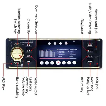VODOOL 4019B 4.1 palcový 1 Din autorádio Stereo Audio MP5 Přehrávač AUX FM Bluetooth Autoradio Podporu Zpětná Kamera Dálkové Ovládání