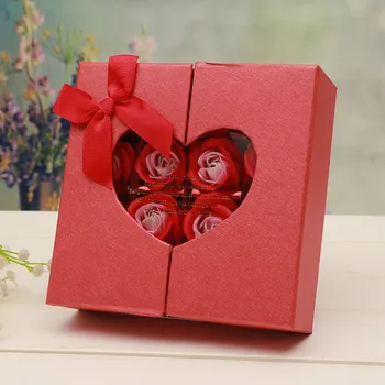 Valentines Den Vonné Mýdlo Květ 16PC Dárek Rose luk jemné Box Kytice, Svatební Dekorace, Dárek Festival barevné Krabici