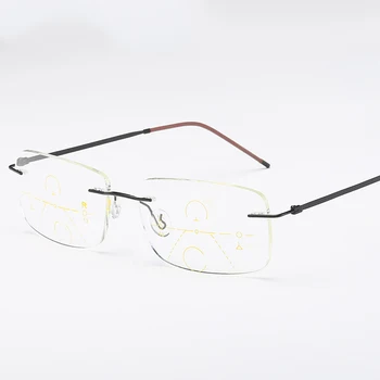 Vazrobe progresivní brýle na čtení muži ženy titan bez obrouček multifokální přečtěte si muž dioptrie presbyopie dalekozrakost 15.2 g