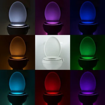 Velkoobchodní 10 sad Noční Osvětlení Novinka Osvětlení Snímač Toaleta Světlo LED Lampa Lidský Pohyb Aktivuje Noční osvětlení RGB