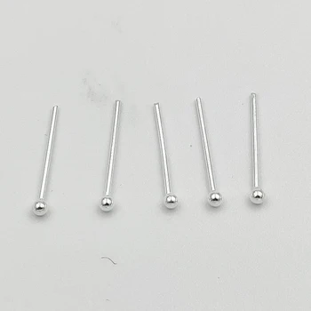 Velkoobchodní 925 Sterling silver 1,5 mm míč nos stud pin klasické nosní dírky piercing šperky 100pcs/lot