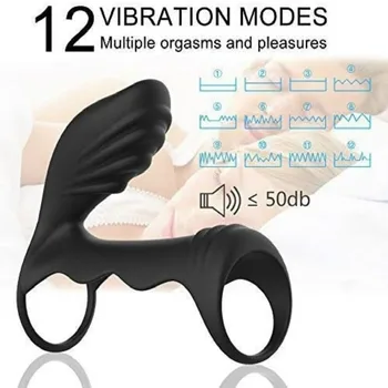 Vibrační Penis, Kroužek Silikonový Vibrátor Sex Hračka pro Muže, nebo Pár, Déle Trvající Erekci, Dálkové Ovládání Vagina Klitoris Stimulátor