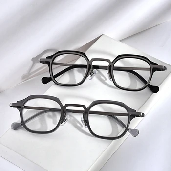 Vintage Acetát Rámu Brýlí Muži Předpis Krátkozrakost Optické Titanové Slitiny Brýle Rám Ženy Mužské Luxusní Značka Brýlí