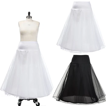 Vintage Bílá Černá Tyl Šaty 1 Hoop Svatební Spodničky Spodnička Žena Vestidos Para Boda Jupon Fille Accessoire Mariage
