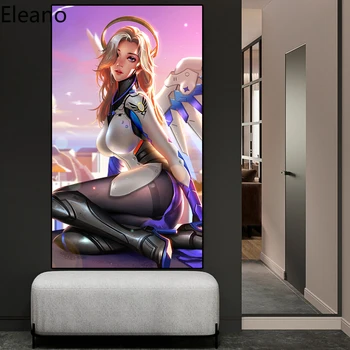 Vlastní Tisk Overwatch Hra, Plakát Anime Sexy Dívka Plátno Malířské Estetické Pokoj Dekor Zeď Umění, Moderní Umění Obrázek Obrázek