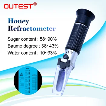Voda Med Refraktometr 58-90% RZ119 Refractometro Brix Měření Cukru Metr Ovocný cukr Metr