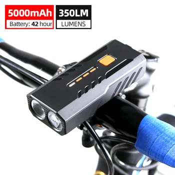 Vodotěsný IP65 světle Kole 5000mAh 2400mAh Baterka Bike Přední Světlo pro MTB Silniční Cyklistika Baterku jako Power Bank