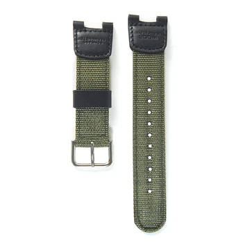 Vojenská Zelená Nylon + Kůže hodinek vodotěsné Popruh Náhrada za casio SGW-100 Driving Sport Hodinky příslušenství SGW100