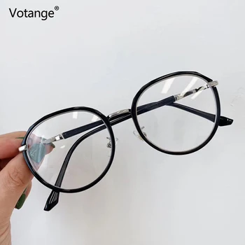 Votange Vintage Anti Modré Světlo Brýle Prostý Brýle Muži Ženy Brýle Rám Módní Nepravidelné Průhledné PC Brýle E052