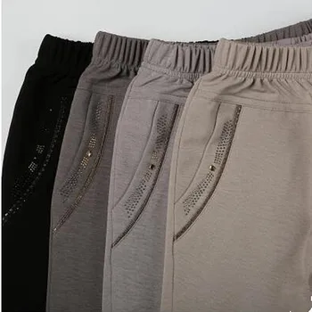 Vysoce elastické, prodyšné pohodlné Capris Kalhoty Matka Oblečení Neformální Capris Plus Velikost Letní Dámské Plus Velikost Volné M-5XL