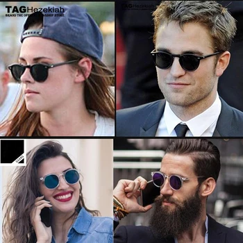 Vysoce kvalitní 2019 TAG značky Vintage černé kulaté brýle 5186 polarizované sluneční brýle muži gafas sol hombre polarizadas uv400