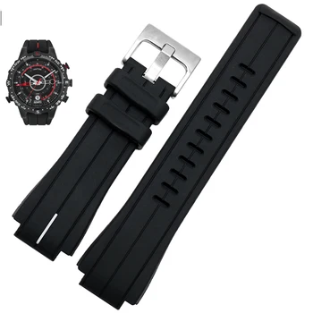 Vysoké množství gumy watchband pro timex WATCHT2N720 T2N721 TW2T76300 černé Nepromokavé silikonové sportovní popruh 28*16 mm