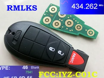 Vzdálené Inteligentní Klíč 434Mhz PCF7941 Čip Vhodné Pro Chrysler 300 A Town & Country Auto Klíč s Dálkovým M3N5WY783X / IYZ-C01C Bezklíčové Ovládání