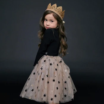 Vánoční Princezna Šaty Bavlněné Děti Šaty pro Dívky Oblečení Podzim 2019 Děti Svatební Party Oblečení Dítě Leace Šaty