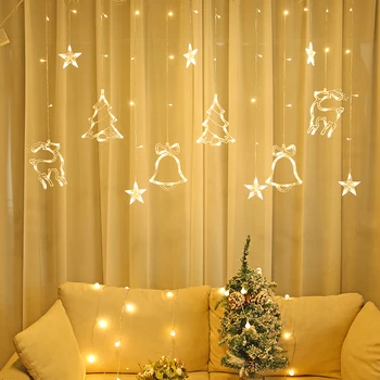 Vánoční osvětlení led 3,5 m Závěs světla garland star Zvony dekor pro domácí 220V Víla Světla Venkovní/Vnitřní Festival String Světla