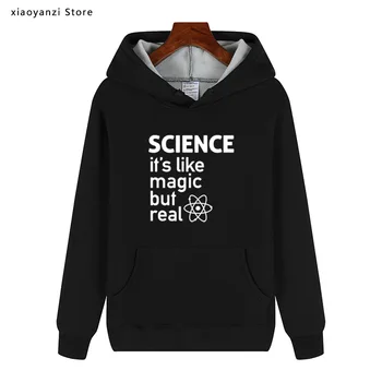 Věda Jako Magii, Ale v Reálném muži ženy fleece mikiny Bavlněné Černé unisex mikiny Mužské Geek, pulovry top-039217