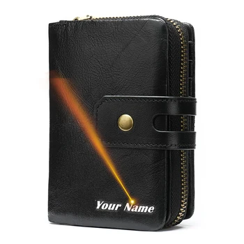 WESTAL pánská peněženka z pravé kůže peněženka pro muže jménem rytí kreditní karty holdercoin kabelku muži spojka taška pár design 856