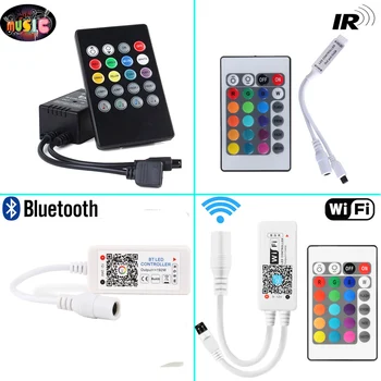 WIFI Flexibilní LED Strip Světlo 12V DC 5M 10M 15M SMD2835 Vodotěsný RGB Pásky Smart WI-fi LED Controller Hudby Bluetooth Remote
