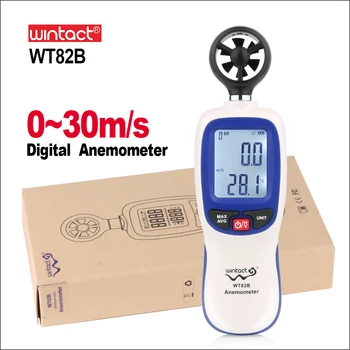 WINTACT Digitální Větru Anemometr Měřič rychlosti Proudění Vzduchu, nástroje, Měřidla Teploty, LCD Displej Auto Otáčkoměr WT82 WT82B
