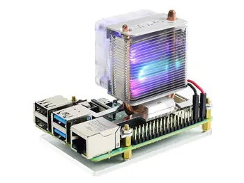 Waveshare ICE Tower CPU Ventilátor Chlazení pro Raspberry Pi, Super Odvod Tepla, Podporuje Raspberry Pi 4 & 3