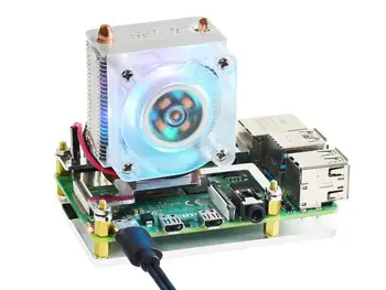 Waveshare ICE Tower CPU Ventilátor Chlazení pro Raspberry Pi, Super Odvod Tepla, Podporuje Raspberry Pi 4 & 3
