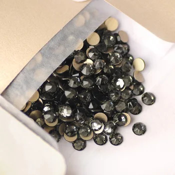 YANRUO 2088NOHF Flatblack Black Diamond Všechny Velikosti Kamínky pro Tkaniny, Vyšívání Dekorativní Šedé Kameny
