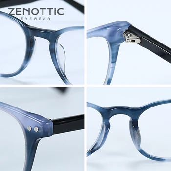 ZENOTTIC Dámské dioptrické Brýle Kolo Rám Acetát Krátkozrakost Čočky Optické Muži dioptrické Brýle Progresivní Brýle BT3024