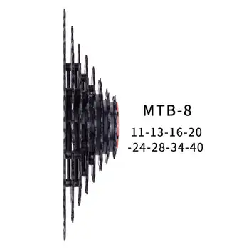 ZTTO MTB 8 Speed Kazeta 11-40 Černá Volnoběžka 11-40T k7 8speed Lehké a odolné pro M410 X4 HG kazety Horské Kolo