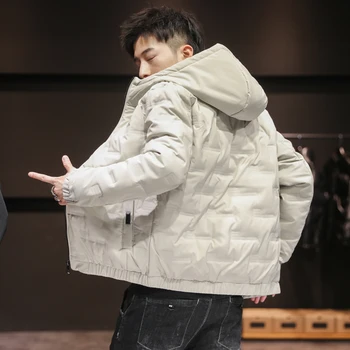 Zimní Bundy Muži S Hoody Streetwear Plná Barva Korejské Oblečení Límcem Podzimní Kabáty Pro Muže