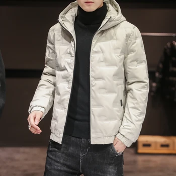 Zimní Bundy Muži S Hoody Streetwear Plná Barva Korejské Oblečení Límcem Podzimní Kabáty Pro Muže