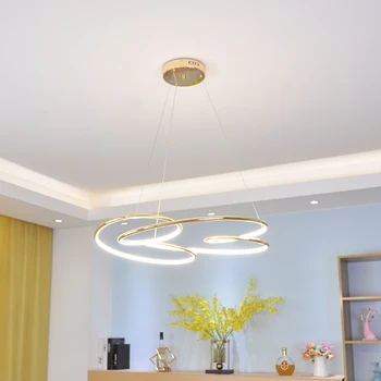 Zlaté chromování Moderní led závěsná svítidla, moderní design Obývacího pokoje, Ložnice, pracovny a kuchyně závěsné osvětlení příslušenství