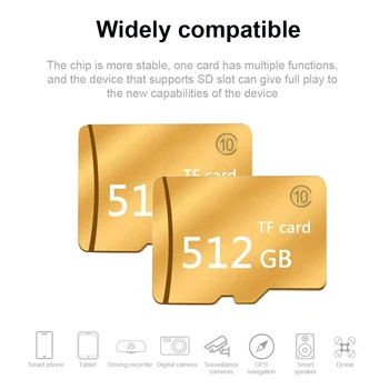 Zlatý Micro SD Paměťové Karty 16 GB/32 GB/64 GB/128 GB/256 GB vysokorychlostní micro SD Karta 128 gb 256 gb TF Karet pro Telefon, Tablet, fotoaparát