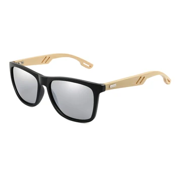 Značka Design Bambusové Dřevěné sluneční Brýle, Ženy, Muži Vintage Náměstí Sluneční Brýle Módní Povlak Zrcadla sluneční Brýle UV400 Oculos de sol