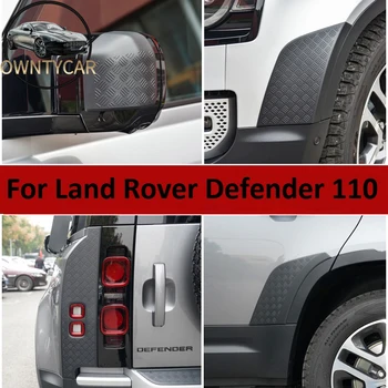 Černá ABS Pro Land Rover Defender 110 Rok 2020 Auto Zpětné Zrcátko, Kryt Přední Zadní Nárazník, Boční Scratch guard Protection Board Stráž